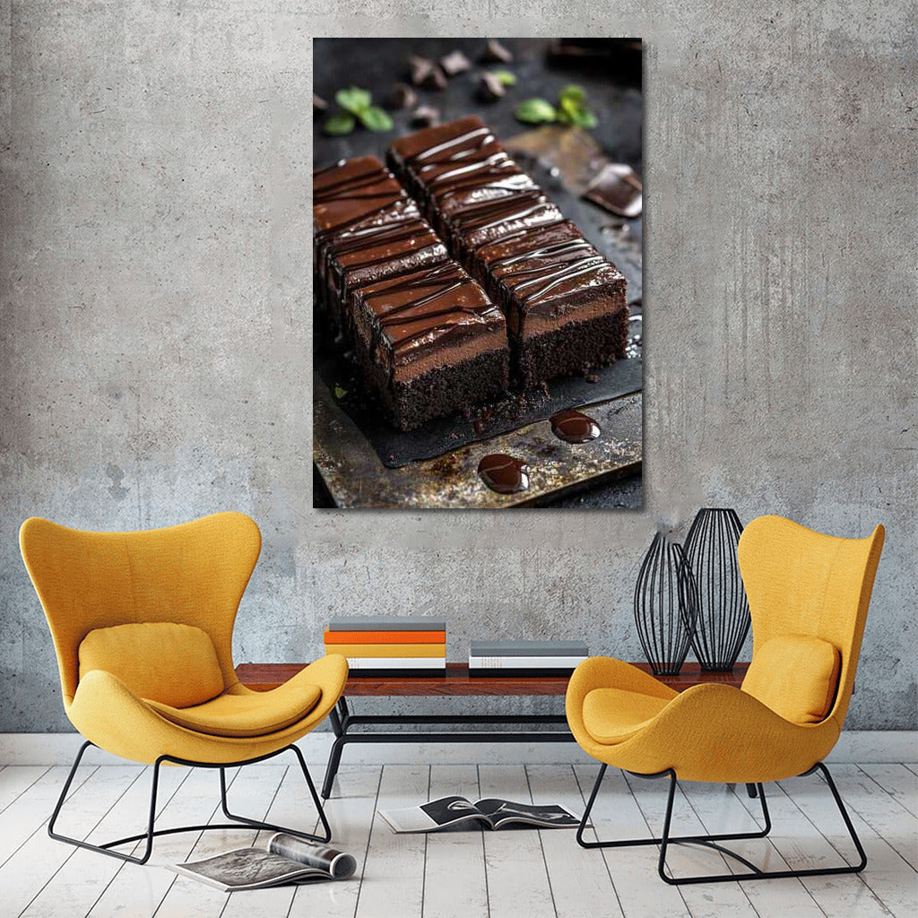 Luxurious Chocolate Cake: A Tasty Temptation for Your Walls