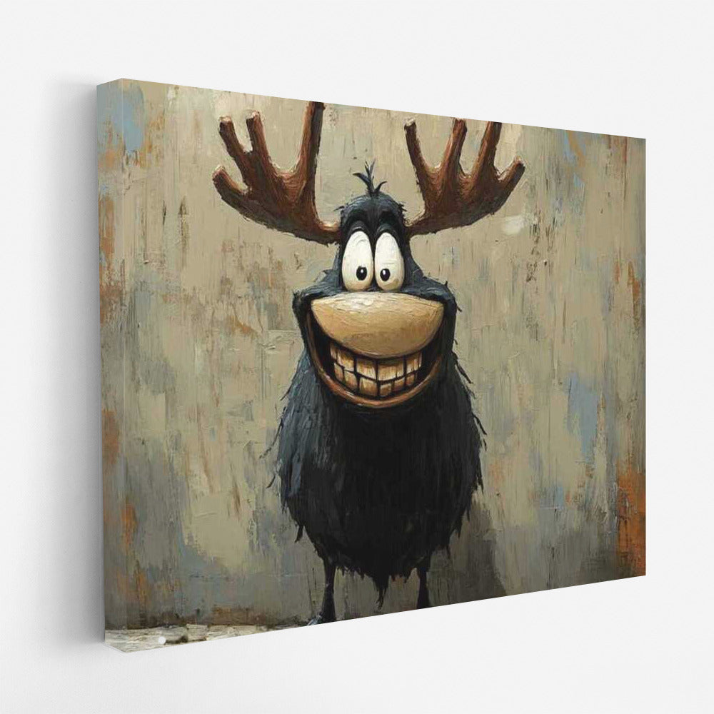 Crazy Moose: Cartoon Crazy Humor on the Wall