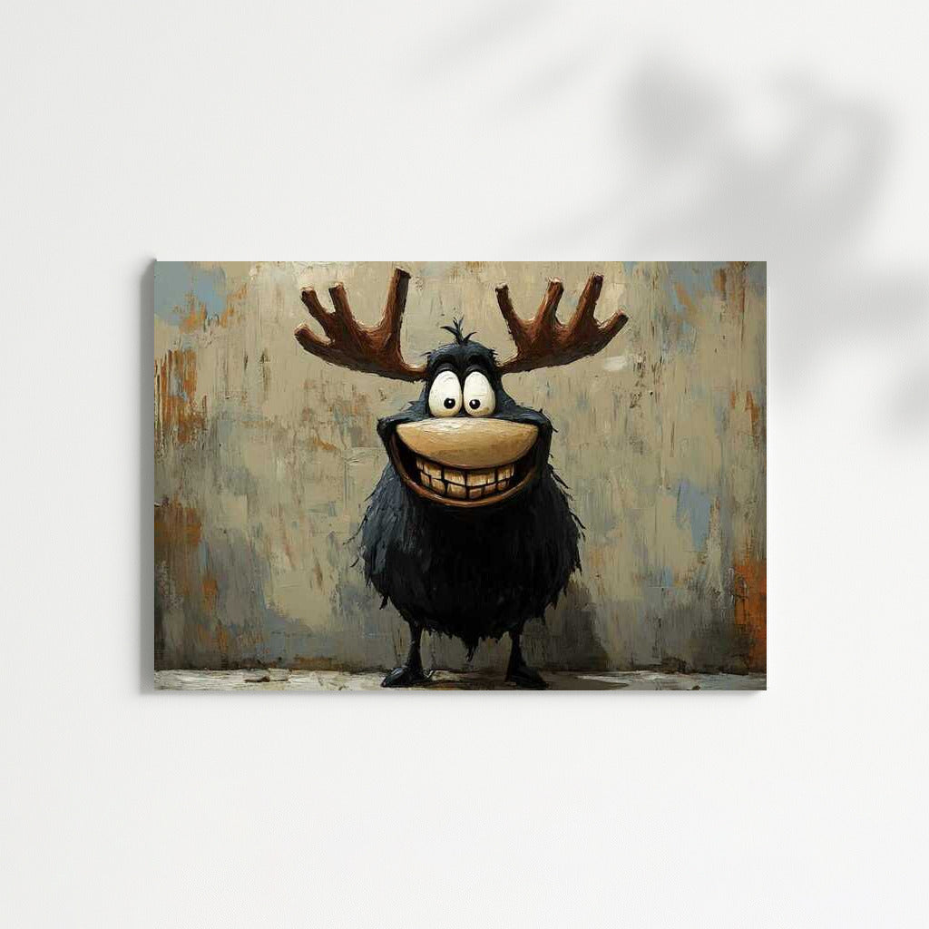 Crazy Moose: Cartoon Crazy Humor on the Wall
