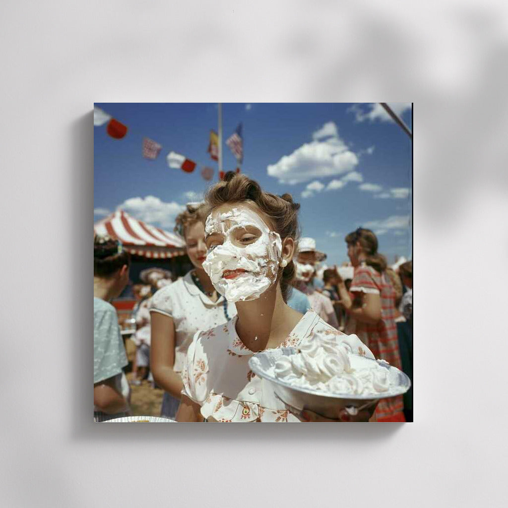 Cream Battle: Humor and Laughter on Canvas