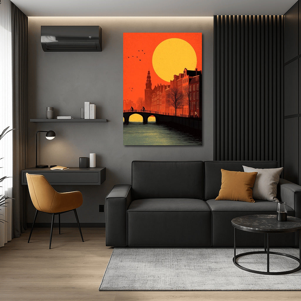 Sunset Magic of Amsterdam: Landscape of the Netherlands
