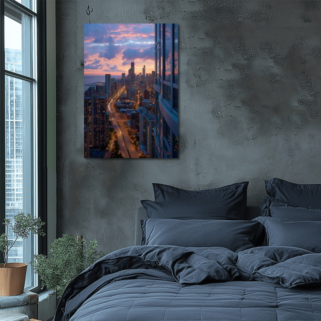 Chicago Sunset Charm: Cityscape