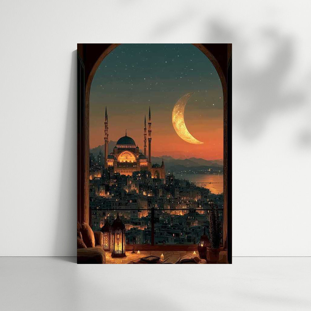 Moon Sunset over Istanbul: City Symphony