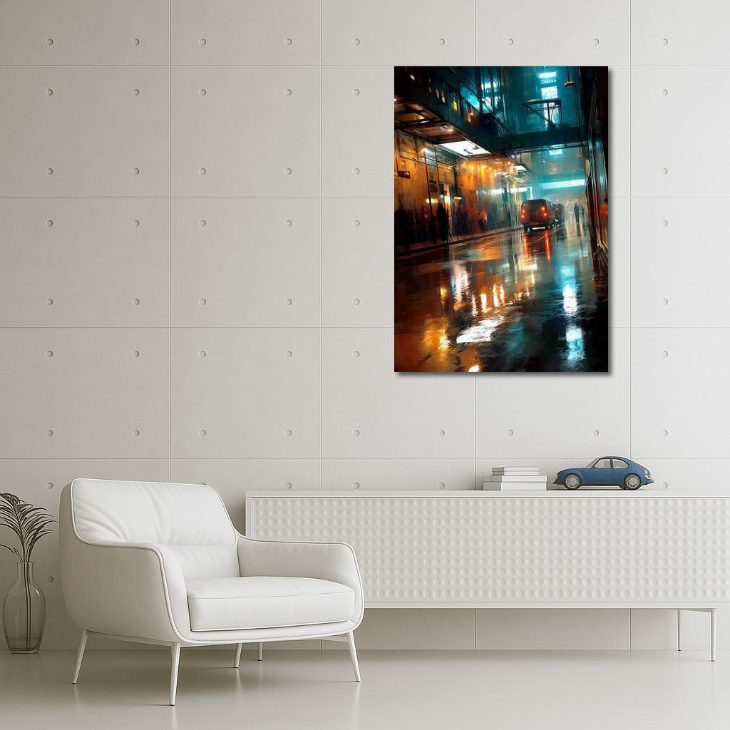 Neon Symphony: Wet Streets of the Metropolis