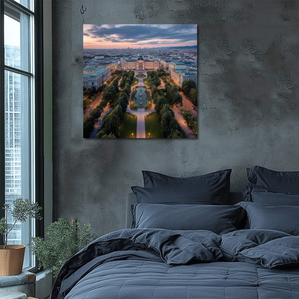 Evening Silhouettes of Vienna: Cityscape
