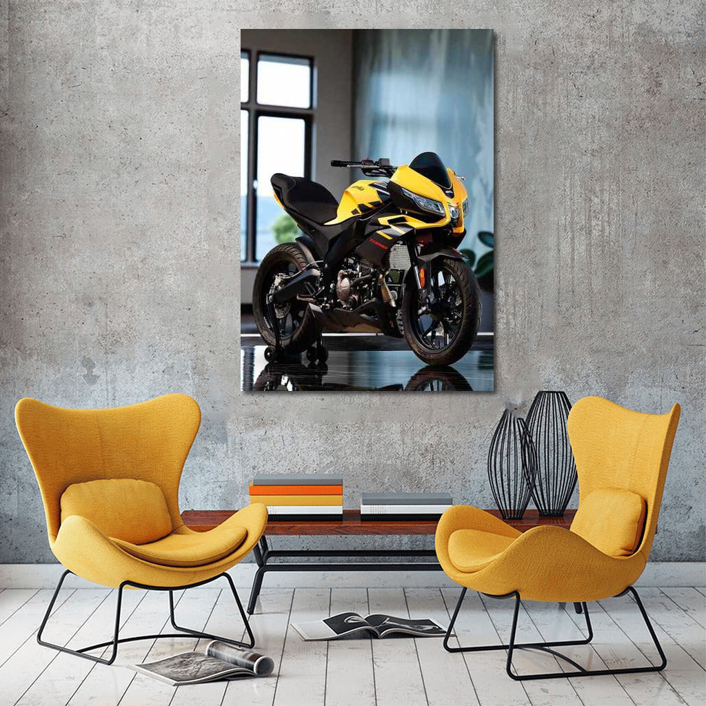 Speed and Style: Aprilia SR GT 125 in the Dark Garage