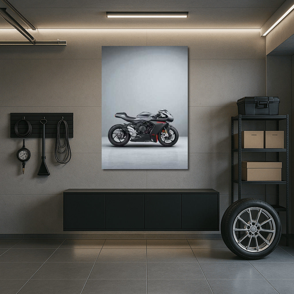 MV Agusta Superveloce: Elegant Speed on a Gray Background