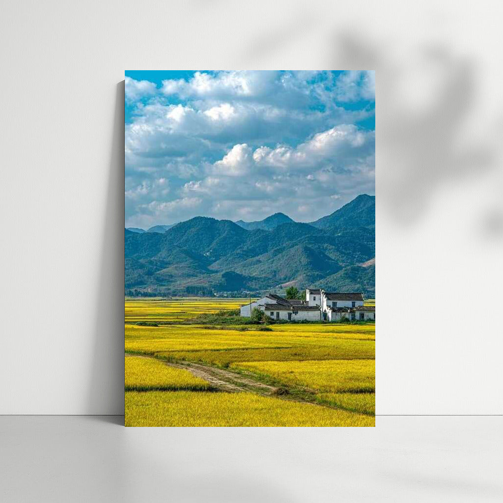 The comfort of golden fields and the grandeur of the mountains