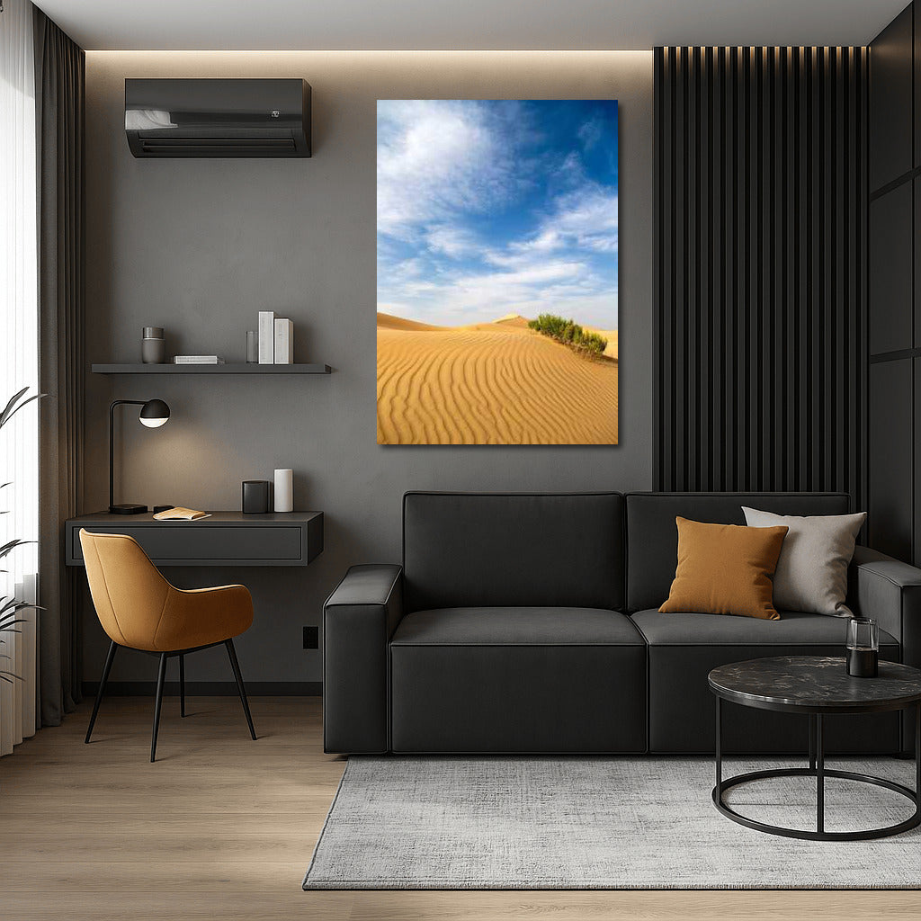 Velvet Dunes Under the Endless Sky: An Oasis of Tranquility in the Desert Landscape