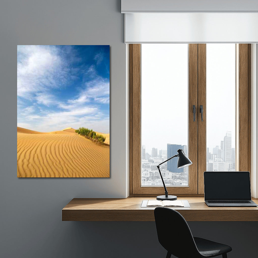 Velvet Dunes Under the Endless Sky: An Oasis of Tranquility in the Desert Landscape