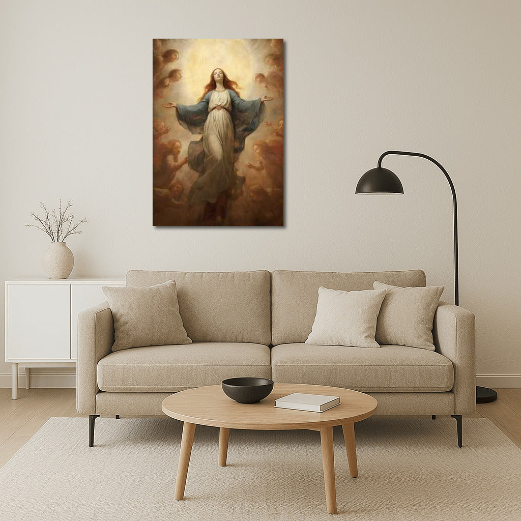 Divine Harmony of the Virgin Mary in the Style of Leonardo da Vinci
