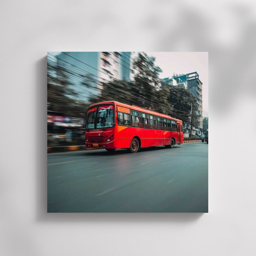Red Bus in Urban Dynamics: Energy of Transport