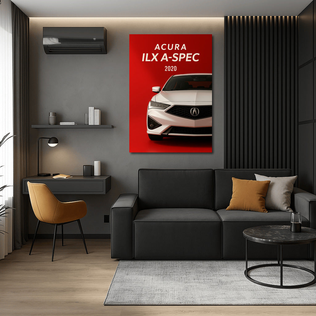 Acura ILX A Spec: Elegance and Dynamics on a Red Background