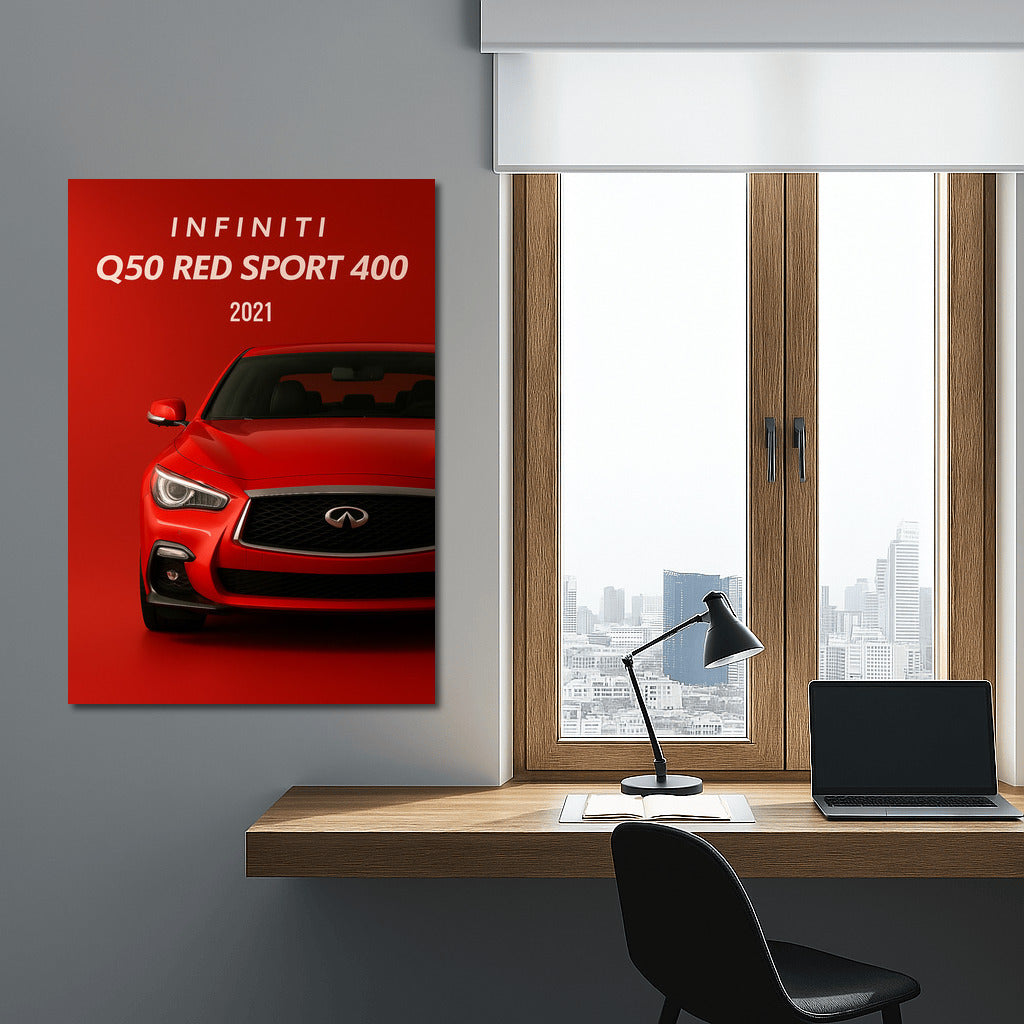 Infiniti Q50 Red Sport 400: Dynamics and Style on Your Wall