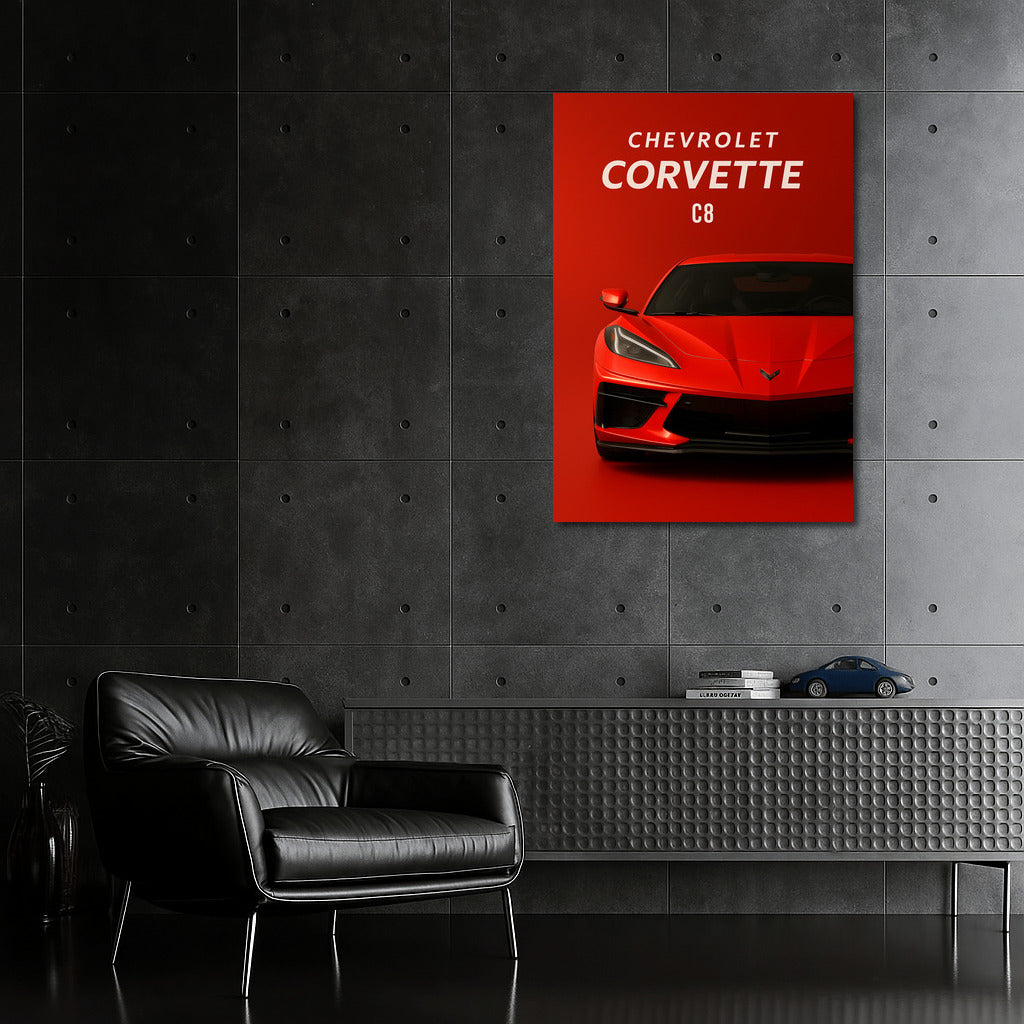 Chevrolet Corvette C8: Dynamics and Style on Your Wall
