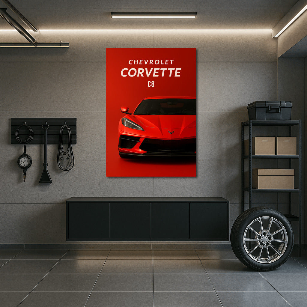 Chevrolet Corvette C8: Dynamics and Style on Your Wall