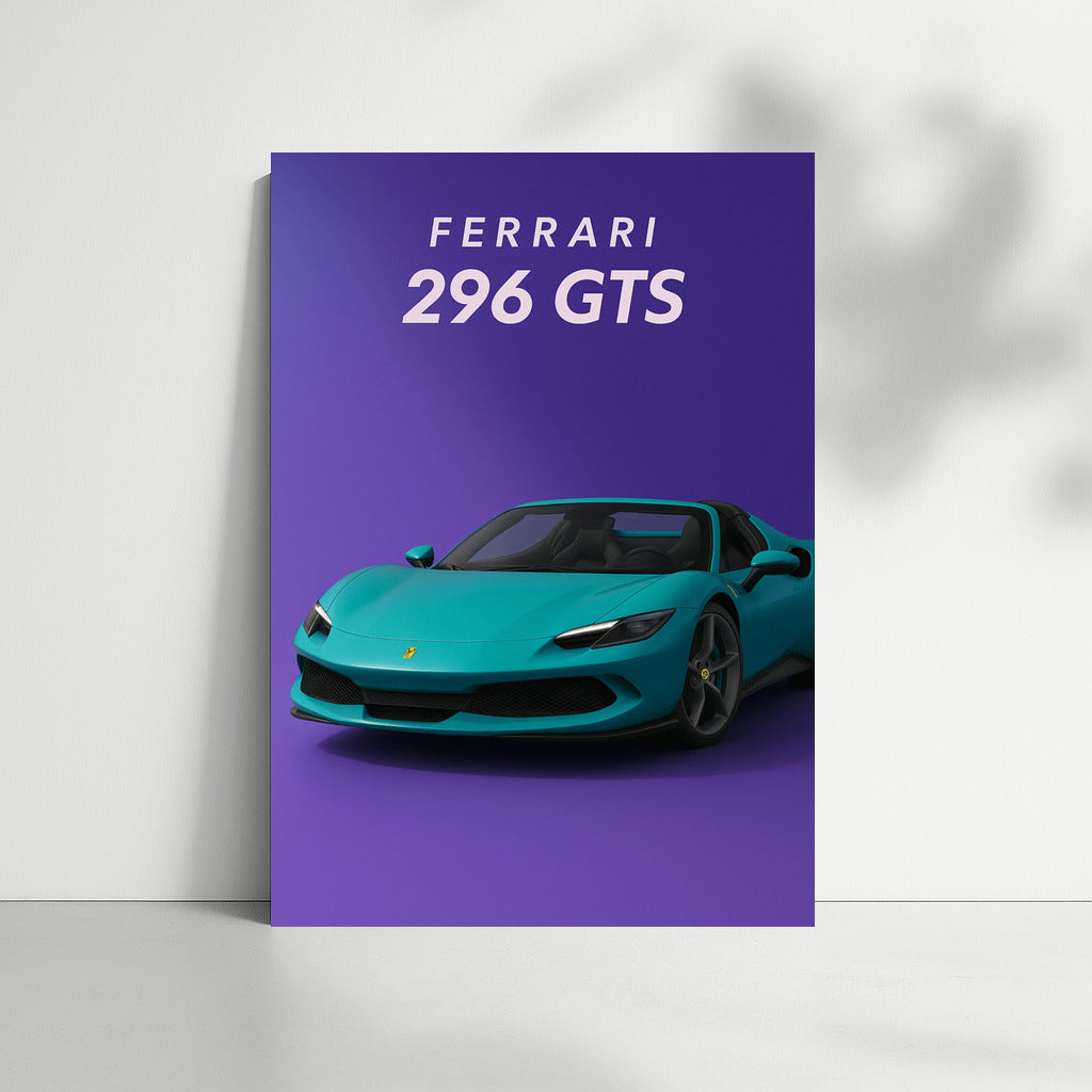 Speed and Style: Ferrari 296 GTS Blue