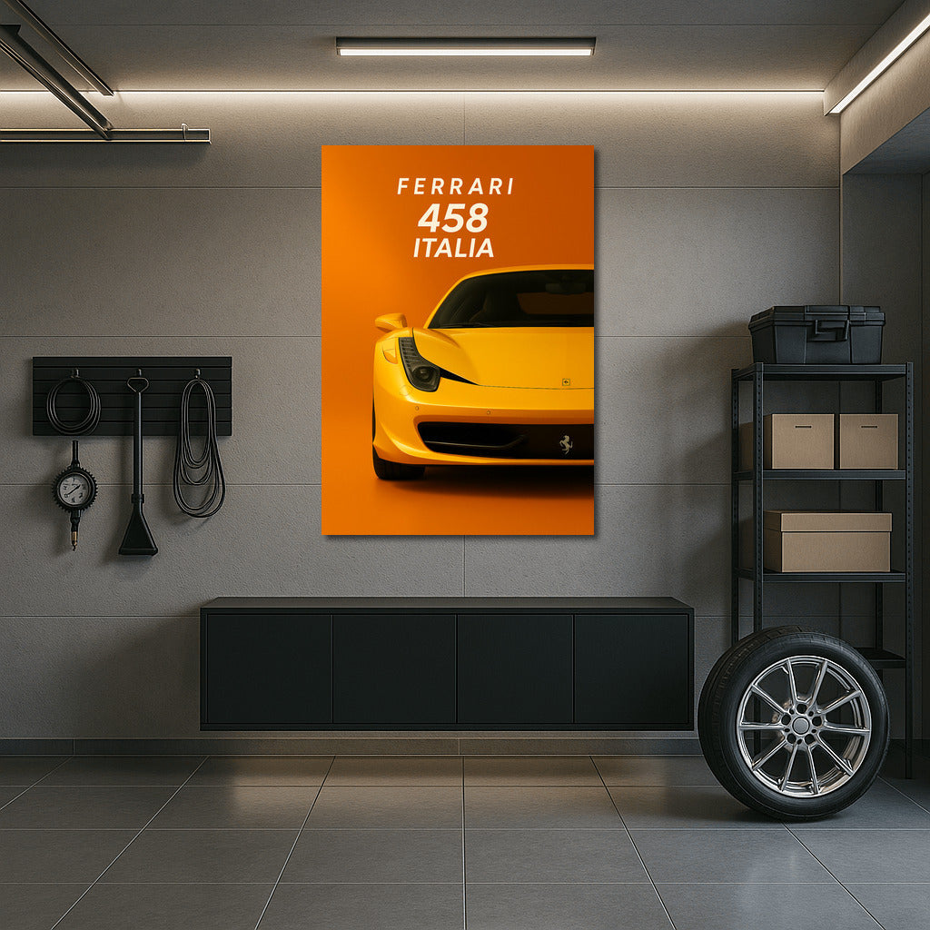 Ferrari 458 Italia: Dynamics and Style on Your Walls