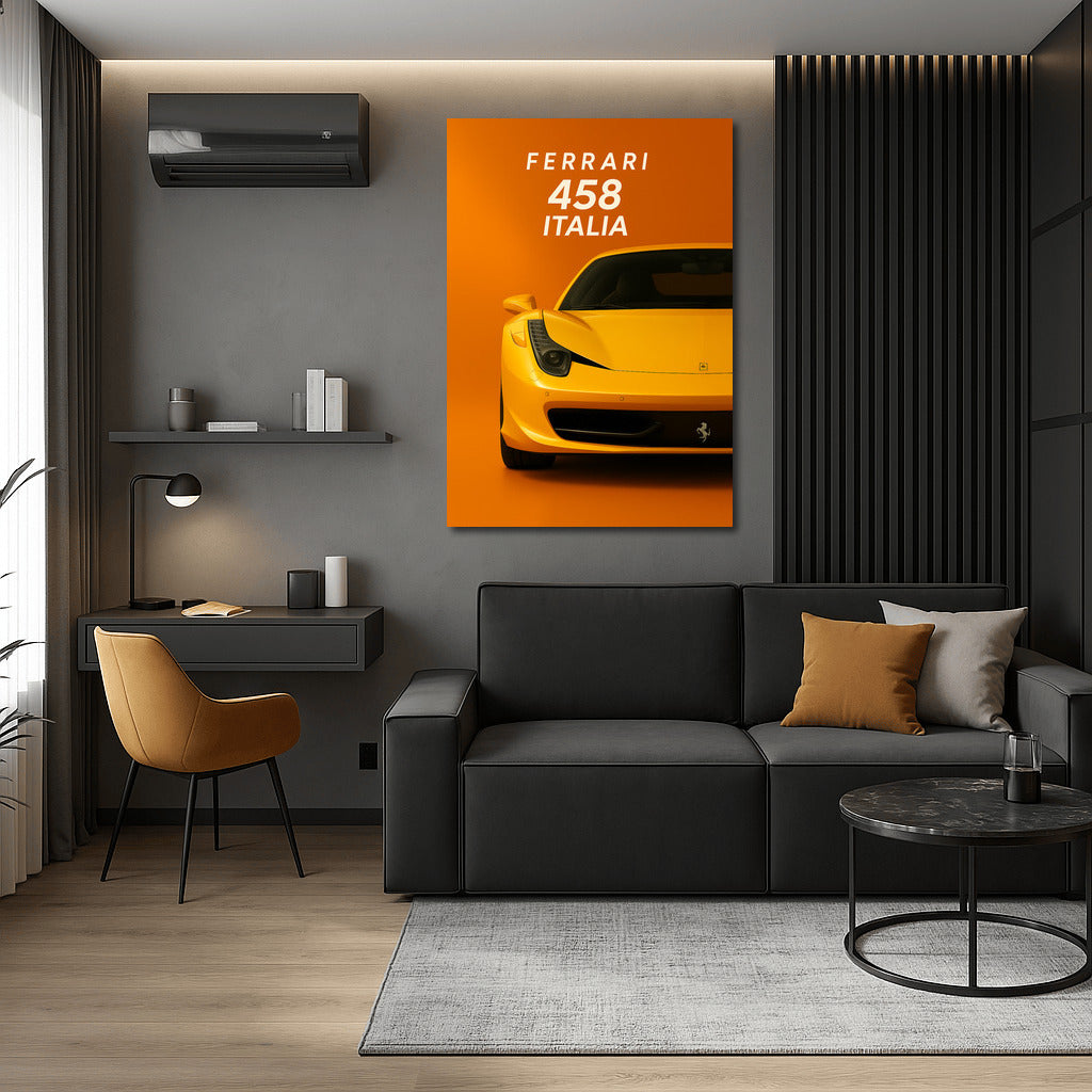 Ferrari 458 Italia: Dynamics and Style on Your Walls