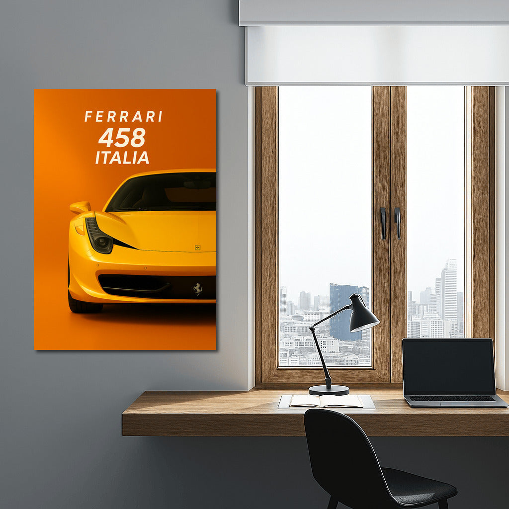 Ferrari 458 Italia: Dynamics and Style on Your Walls