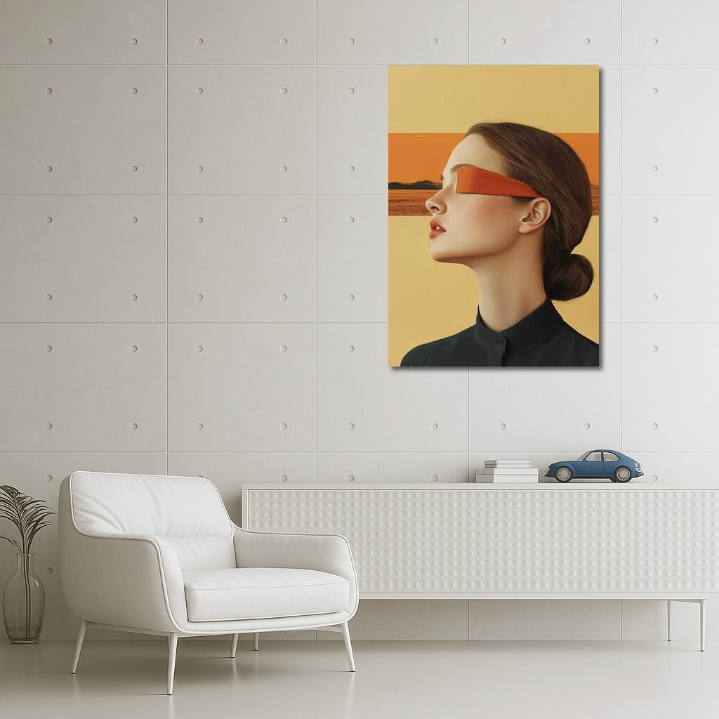 Enigmatic Figure in Abstract Landscape: Surrealism and Minimalism