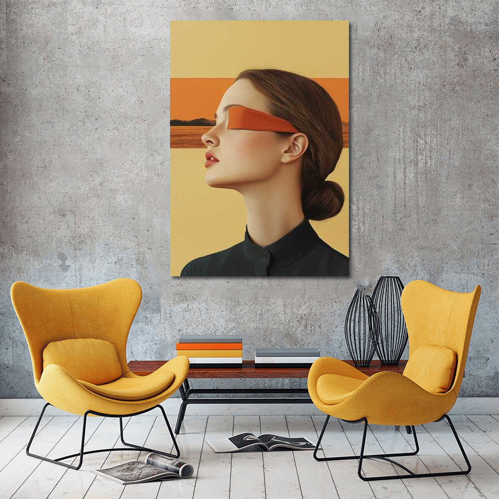 Enigmatic Figure in Abstract Landscape: Surrealism and Minimalism