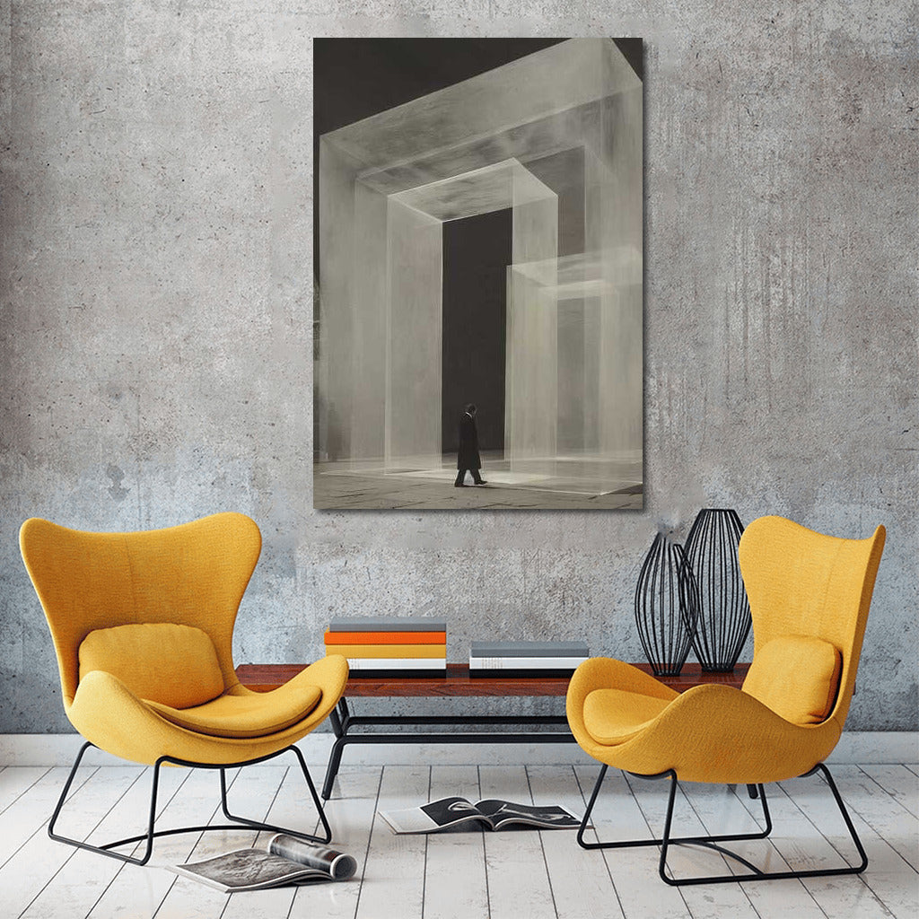 Infinite Arches: Isometric Black and White Surrealism
