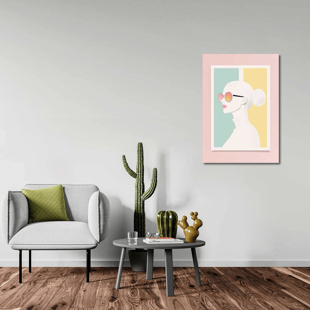 Profile in Glasses: Minimalism Aesthetics in Pastel Colors