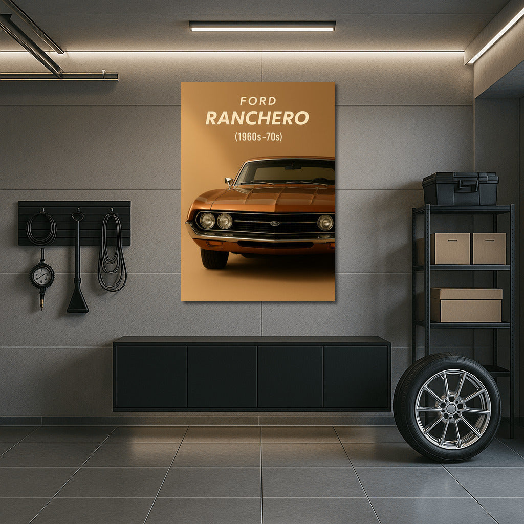 Elegance of the 1960s-70s Ford Ranchero: Retro Charm on Your Wall