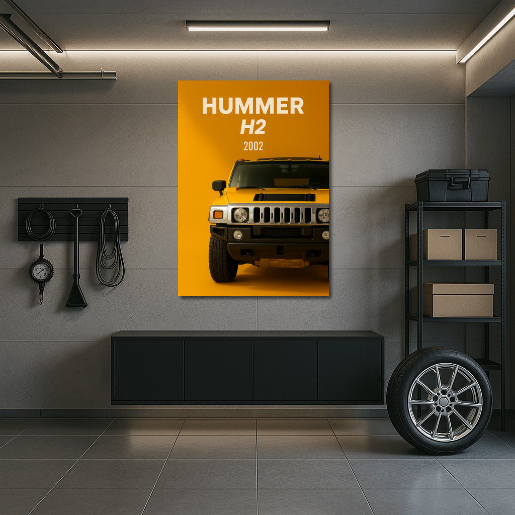 Bright Hummer H2 2002: Dynamics and Power on Canvas