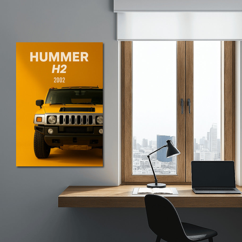 Bright Hummer H2 2002: Dynamics and Power on Canvas