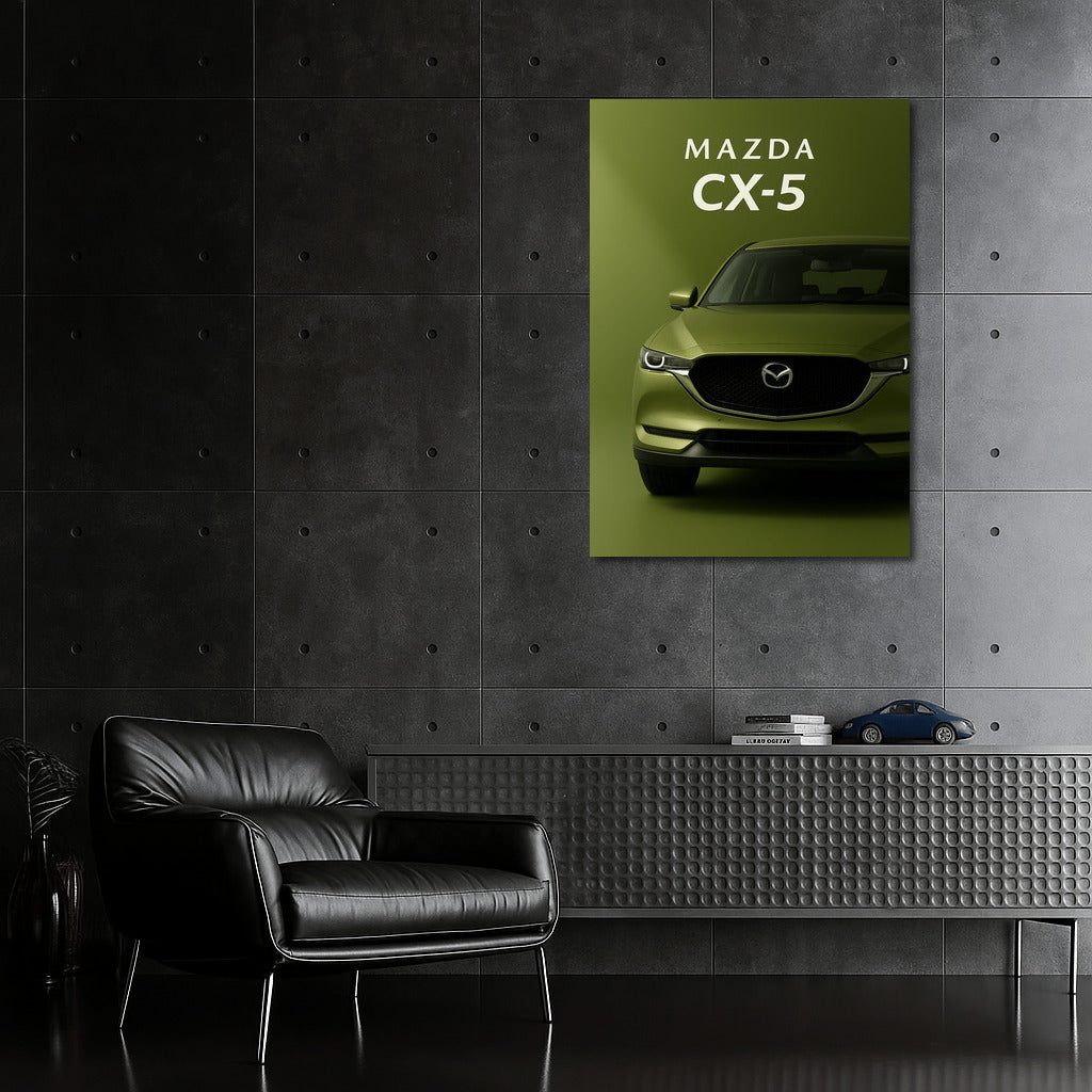 Elegant Dynamics Mazda CX-5 on Green Background: Style and Sophistication
