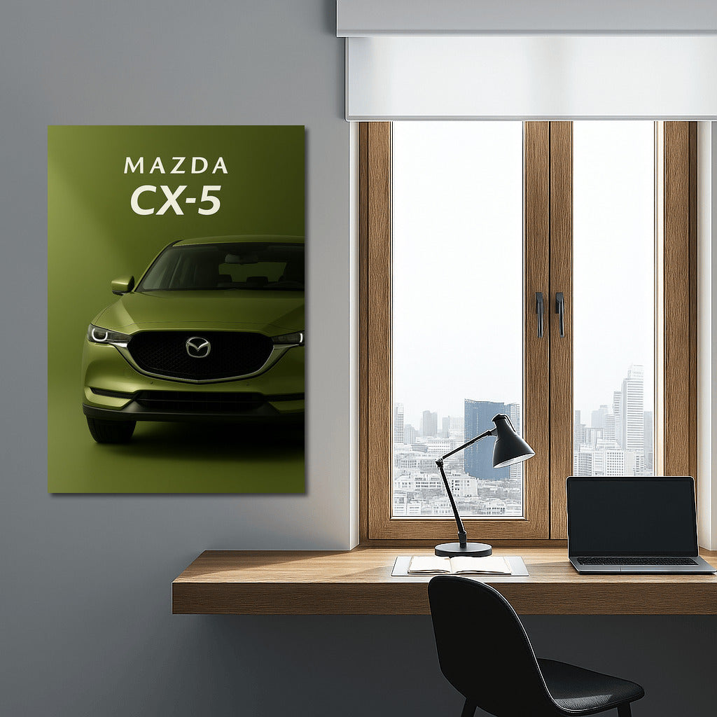 Elegant Dynamics Mazda CX-5 on Green Background: Style and Sophistication