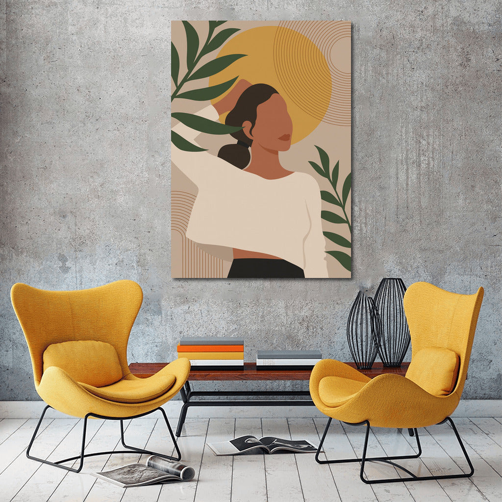 Boho Warmth: Natural Harmony and Mysterious Figure