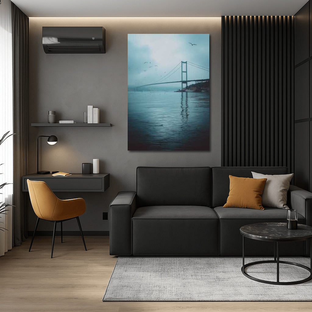 Architectural Bridge in the Clouds: Harmony and Tranquility