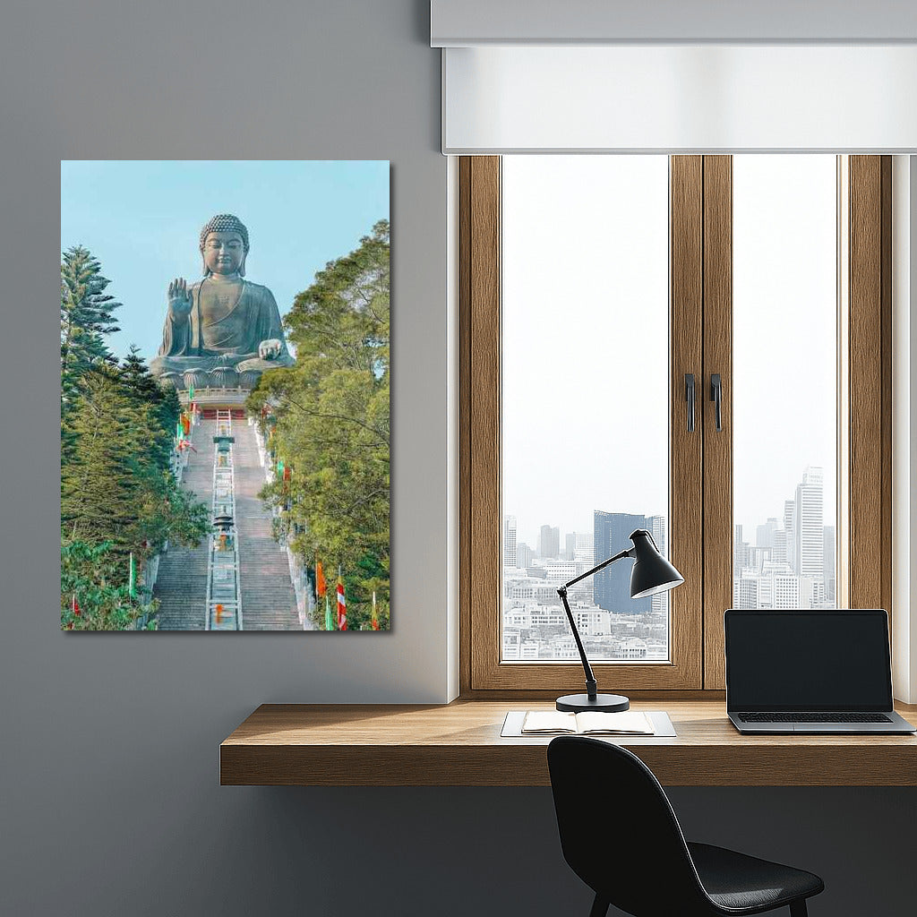 Majestic Buddha Among the Greenery of China
