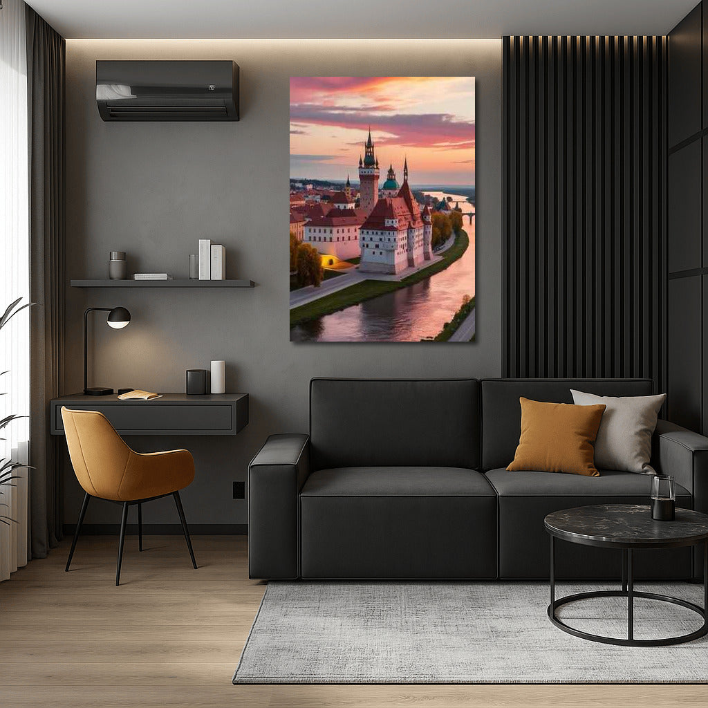 Fairytale Sunset: Towers and River of Estonia