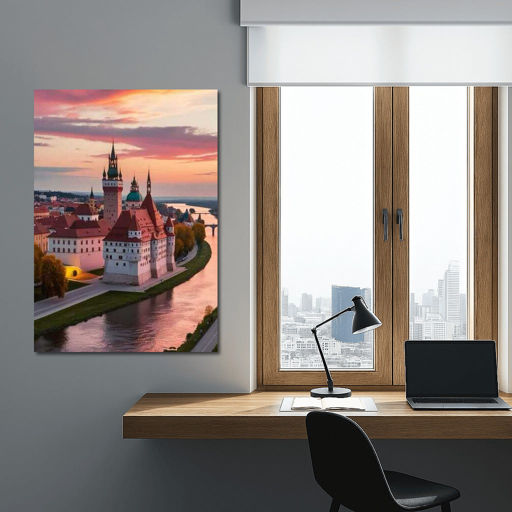 Fairytale Sunset: Towers and River of Estonia