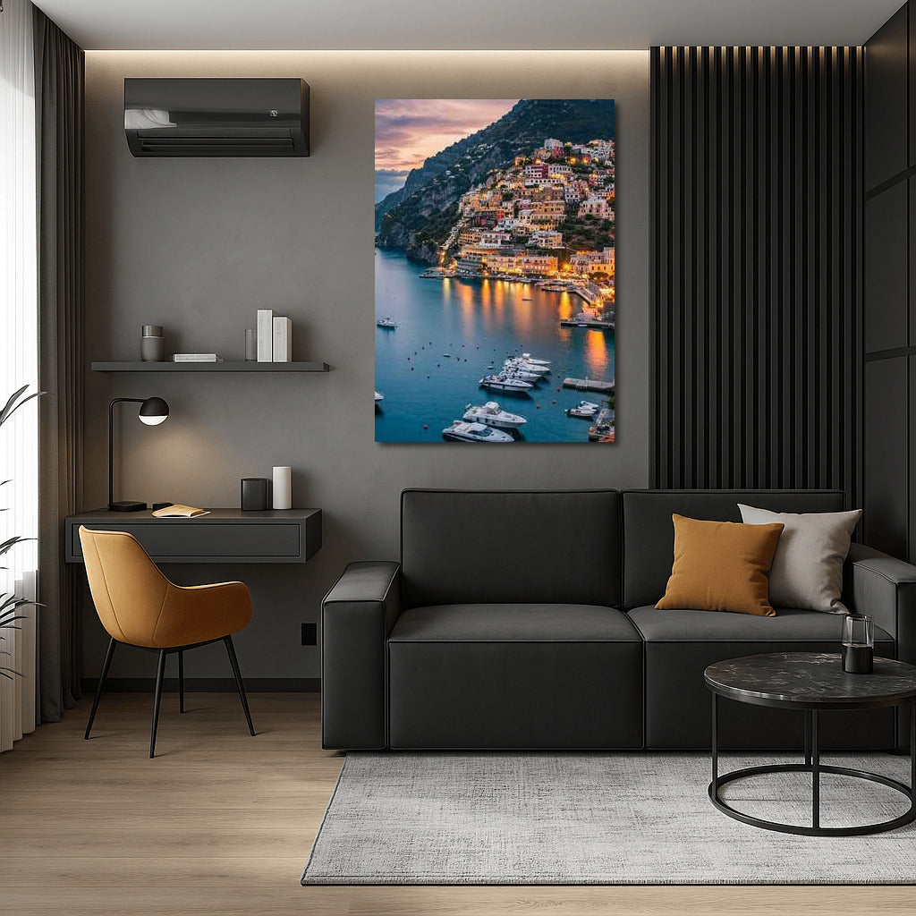 Evening Lights of Italy: Picturesque Hillsides and Sea
