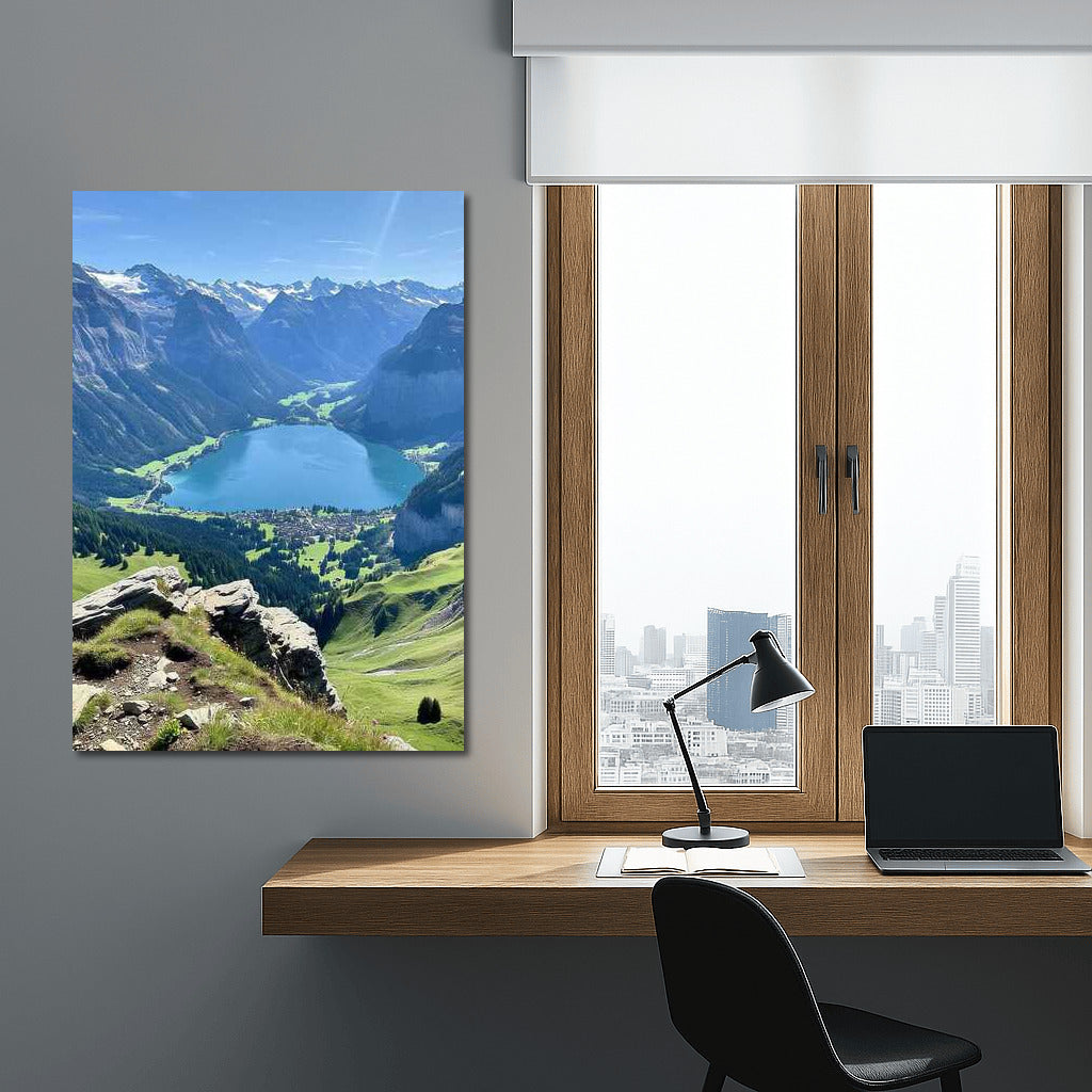 Swiss Idyll: Mountain Landscape and Mirror Lake