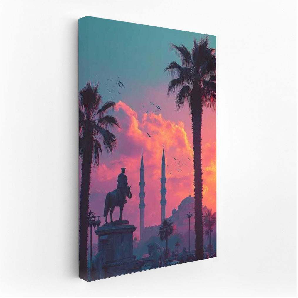 Sunset over Minarets and Palms: Eastern Tale of Turkey