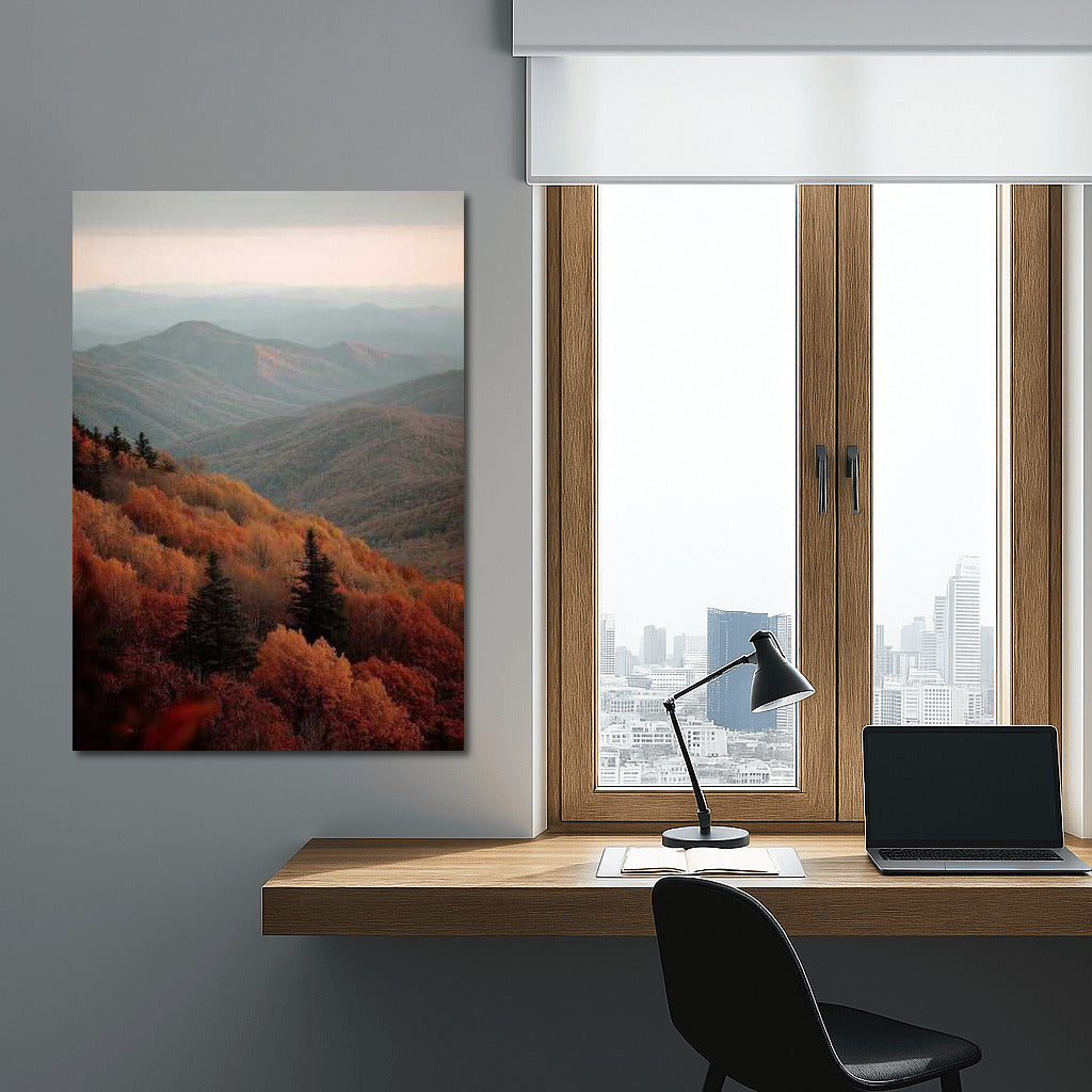 Autumn Harmony of the Vermont Mountains: Tranquility and Nature in the USA