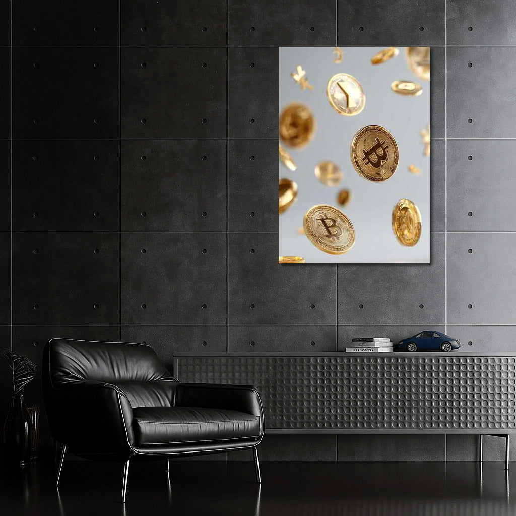 Floating Gold Coins Cryptocurrency: The Atmosphere of the Digital Age
