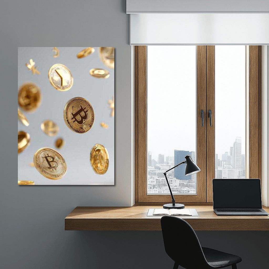 Floating Gold Coins Cryptocurrency: The Atmosphere of the Digital Age