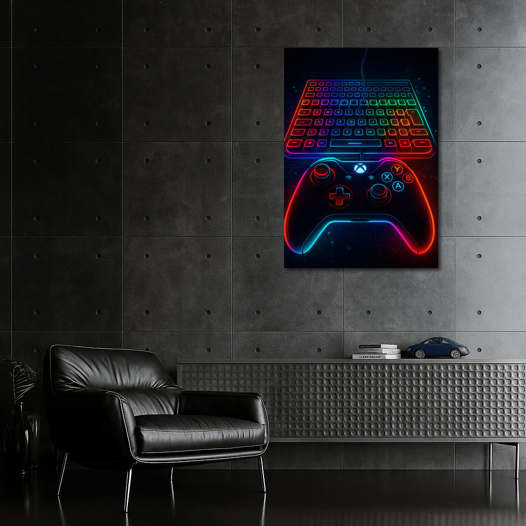 Neon Gaming: Keyboard and Gamepad