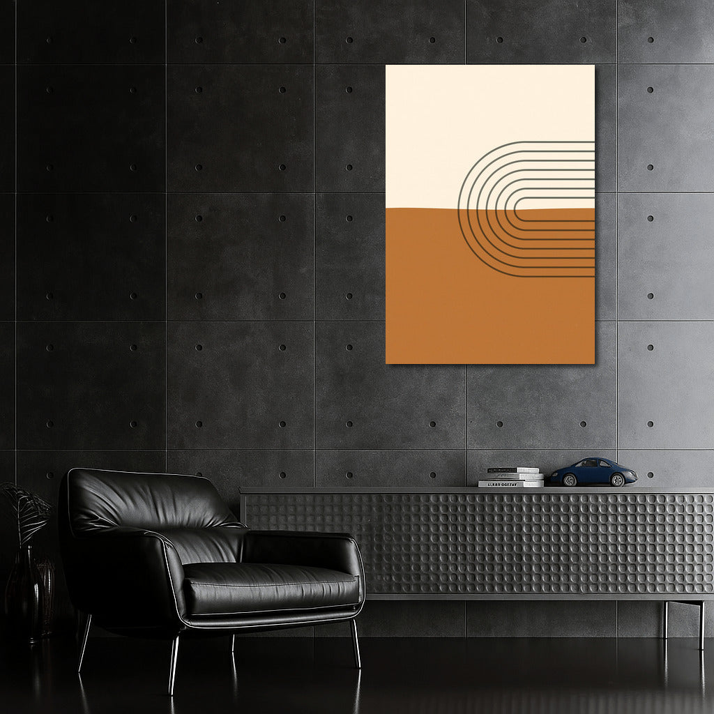 Geometric Charm: Smooth Lines and Warm Shades