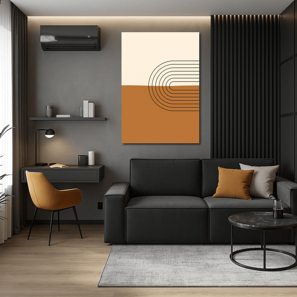 Geometric Charm: Smooth Lines and Warm Shades