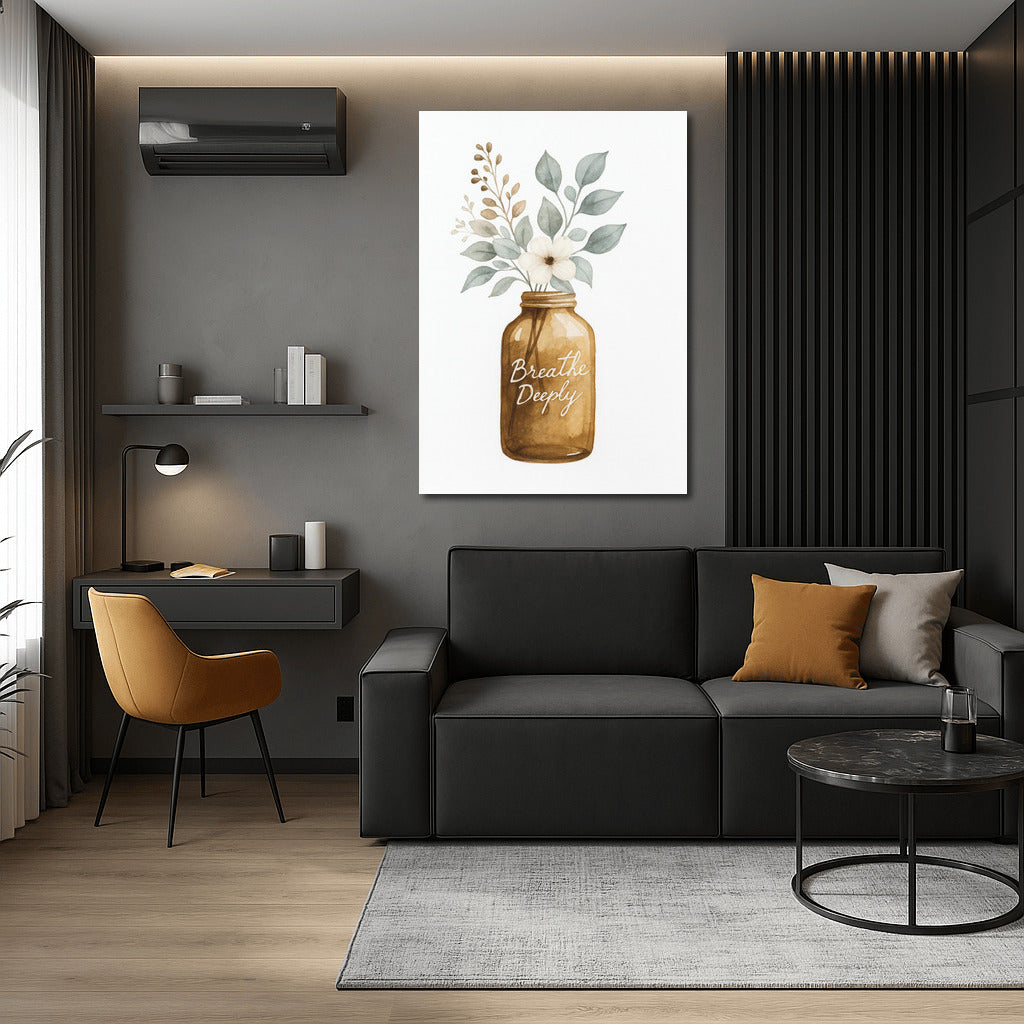 Delicate Flowers in a Jar: Calm and Deep Breath