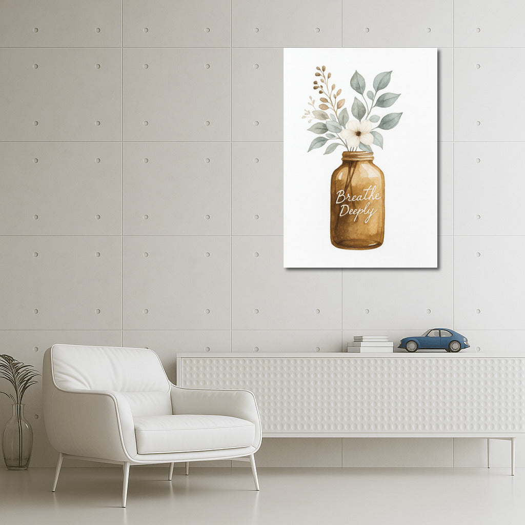 Delicate Flowers in a Jar: Calm and Deep Breath