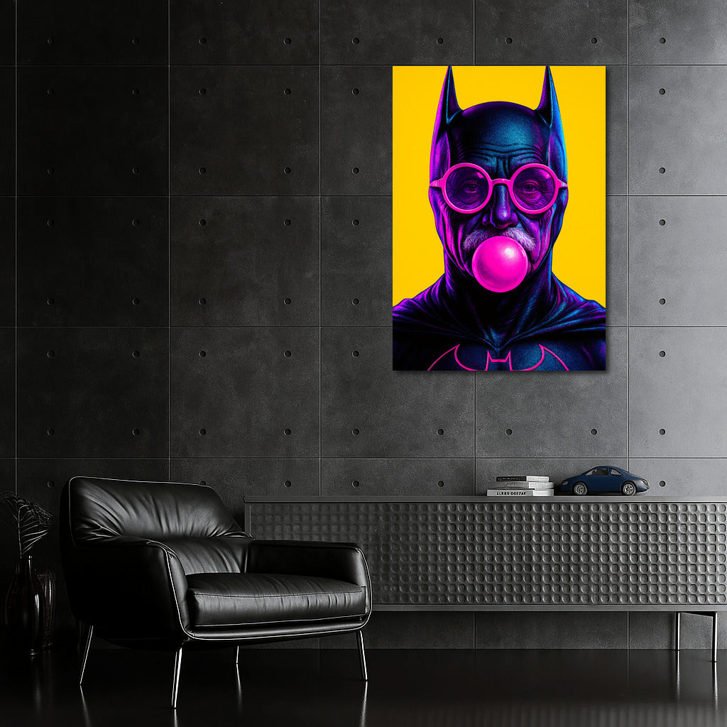 Superhero in Glasses with Chewing Gum: Humorous Accent